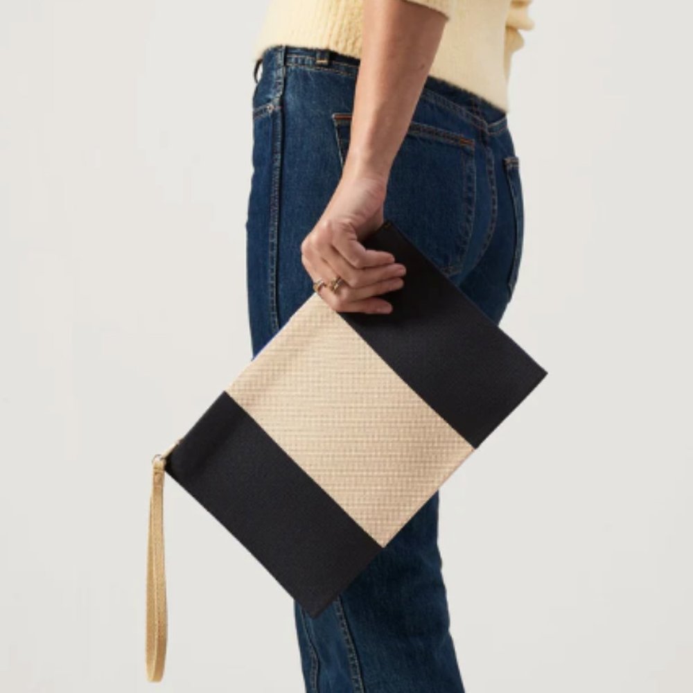 Rothy's The Wristlet in Ink, Cream and Black